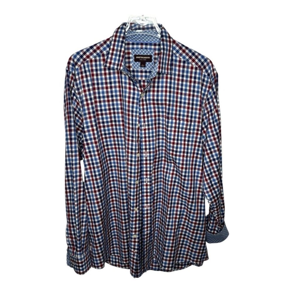 Johnston & Murphy Tailored Fit Button-Down Dress Shirt Large